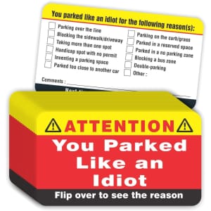 You Parked Like an Idiot Business Cards 100-Pack: $7.79
