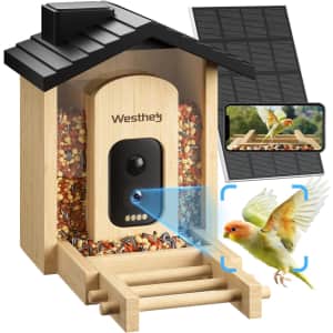 Solar-Powered Bamboo Bird Feeder w/ Camera: $44.99 Solar-Powered Bamboo Bird Feeder w/ Camera: $44.99