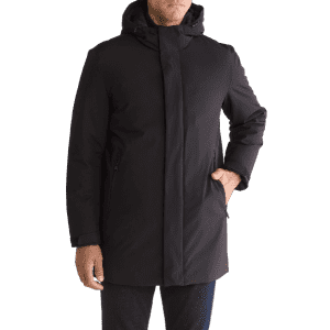 Calvin Klein Men's Hooded Water-Resistant Stadium Jacket: $80