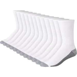 Hanes Men's Max Cushioned Crew Socks 12-Pack: $14