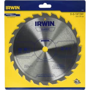 Irwin Tools 8 1/4" Carbide 24-Tooth Circular Saw Blade: $12 Irwin Tools 8 1/4" Carbide 24-Tooth Circular Saw Blade: $12
