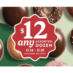 Krispy Kreme Any Assorted Dozen: $12