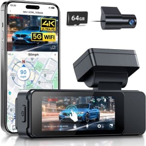 GKU 4K+1080p Front & Rear Touchscreen Dash Cam: $62.99