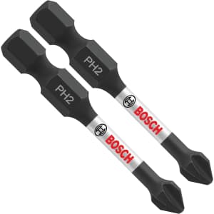 Bosch 2" Phillips #2 Impact Tough Screwdriving Power Bits 5-Pack: $3