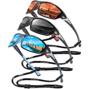 Men's Sports Polarized Sunglasses 3-Pack: $14