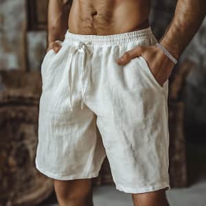 Men's Summer Linen Beach Shorts: 2 for $11
