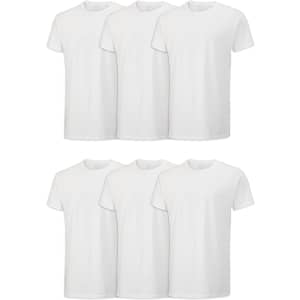 Fruit of the Loom Men's Crew T-Shirt 6-Pack: $10