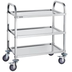 VEVOR 34" 3-Shelf 400-lbs. Capacity Utility Cart: $75 VEVOR 34" 3-Shelf 400-lbs. Capacity Utility Cart: $75