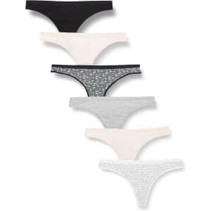 Amazon Essentials Women's Cotton Thong 6-Pack: $3.56