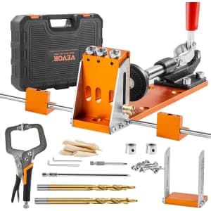 Vevor 34-Piece Pocket Hole Jig Kit: $44