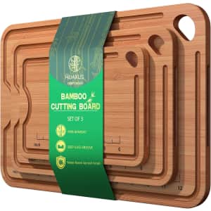 Bamboo Wooden Cutting Board Set: $20