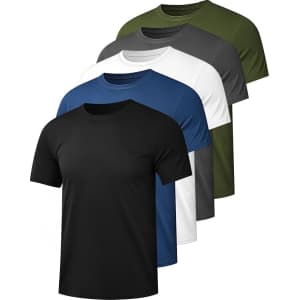 Men's Moisture Wicking T-Shirt 5-Pack: $20 Men's Moisture Wicking T-Shirt 5-Pack: $20