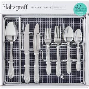 Pfaltzgraff Mirage Frost 42-Piece Flatware Set w/ Wire Caddy: $32.99