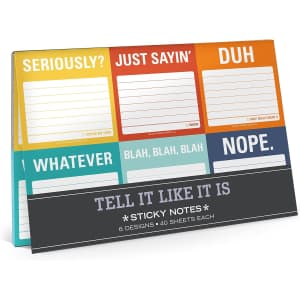 Knock Knock Tell It Like It is 40-Sheet Sticky Note Pad 6-Pack: $10