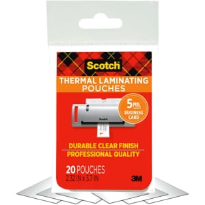 Scotch Thermal Laminating Pouch 20-Pack: $1.28