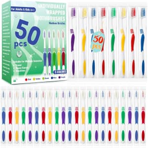 Disposable Travel Toothbrush 50-Pack: $7.59