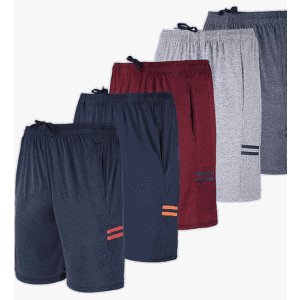 Real Essentials Men's Dry-Fit Shorts 5-Pack: $35.99