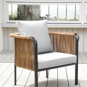 Modern Woven PE Rattan Outdoor Barrel Chair: $304.00