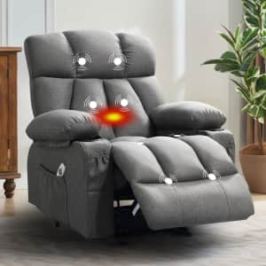 Manual Recliner Chair with Heat Therapy and Massage: $240
