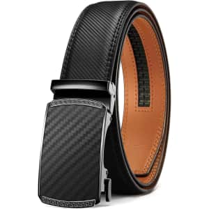 Chaoren Men's Leather Ratchet Belt: $7.49