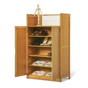 MoNiBloom 15-Pair Bamboo Shoe Cabinet: $50 MoNiBloom 15-Pair Bamboo Shoe Cabinet: $50