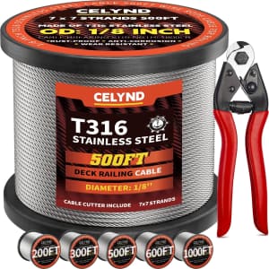 500-Foot Stainless Steel Deck Railing Cable: $56