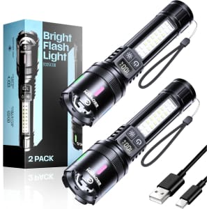 Esgreen LED Rechargeable Flashlights 2-Pack: $10.43