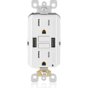 Leviton 15A SmartlockPro GFCI Combination USB-A Wall Outlet: $20.99