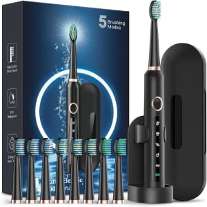 Rtauys M5 Sonic Electric Toothbrush w/ 8 Brush Heads: $9.99