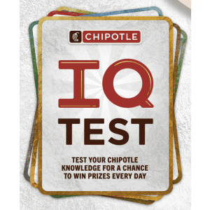 Chipotle IQ Test: Win offers from Aug 12 to 21