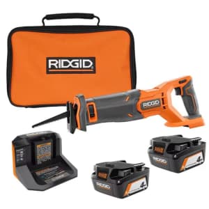 Ridgid 18V Cordless Reciprocating Saw w/ 2 4.0Ah Batteries, 18V Charger, & Bag: $149