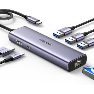 Ugreen 6-in-1 USB-C Hub Adapter: $18