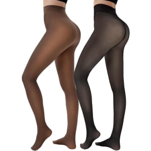 Hongteya Fleece Lined Sheer Tights 2-Pack: $17.49