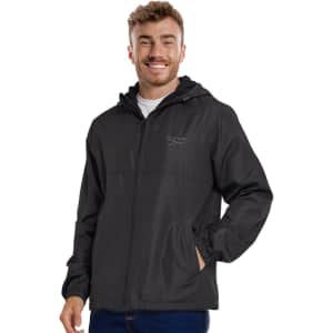 Reebok Men's Hooded Rain Jacket (L only). Clip the coupon to get this price. While it's only available in size L, it's the best deal we've seen for this coat and a great offer for a Reebok men's coat in general.