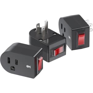 Cable Matters 3-Pack Outlet w/ On/Off Switch: $7.99