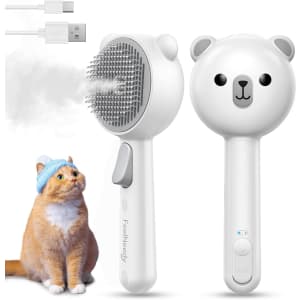 USB Rechargeable Steaming Cat Grooming Brush: $11.99