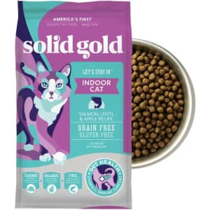 Solid Gold Indoor Dry Cat Food 12-lb. Bag: from $18 via Su
