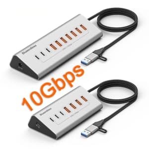 Blueendless 7-Port 10Gbps Aluminum USB Hub: $11