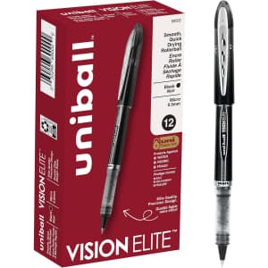 Uniball Vision Elite Micro 0.5mm Rollerball Pen 12-Pack: $9.99