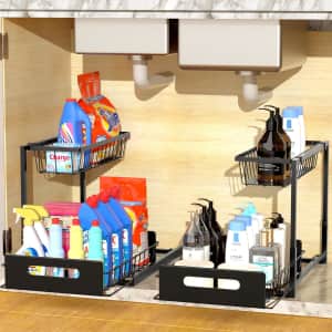 Mythinglogic 2-Tier Metal Under Sink Organizer: $22.74