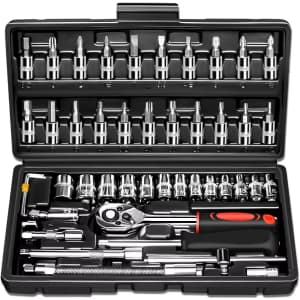 46-Piece Drive Socket Ratchet Wrench Set: $2.64
