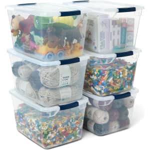 Rubbermaid Cleverstore Clear 32-Quart Storage 6-Pack: $60