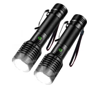 20,000-Lumen Waterproof XHP50 Bulb LED Flashlight 2-Pack: $14