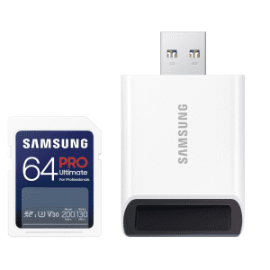 Samsung Pro Ultimate Full Size 64GB SDXC Card w/ USB 3.0 Reader: $9.99 Samsung Pro Ultimate Full Size 64GB SDXC Card w/ USB 3.0 Reader: $9.99