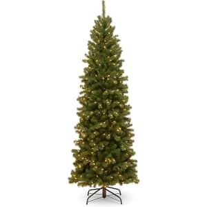National Tree Company 7-Ft. Pre-Lit Artificial Slim Christmas Tree: $88