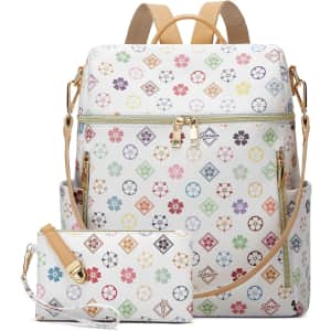 Darein Women's Leather Travel Backpack: $14.44