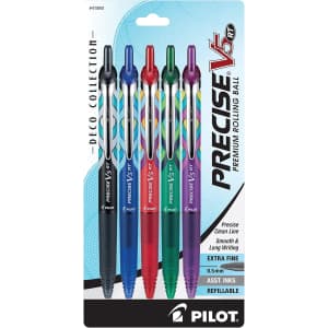 Pilot Precise V5 RT Retractable Rolling Ball Pen 5-Pack: $5.99