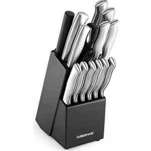 Farberware 15-Piece Stainless Steel Knife Block Set: $20