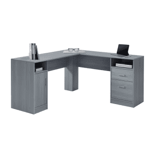 Techni Mobili 60" L-Shaped 2 Drawer Computer Desk with Built-In Storage: $137