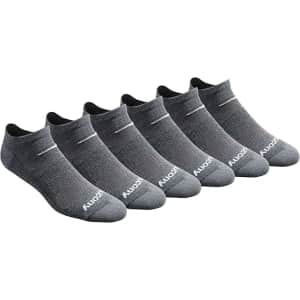 Saucony Men's Rundry Mesh Ventilating Socks 6-Pack: $10